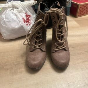 Brown Lace-Up Ankle Boots